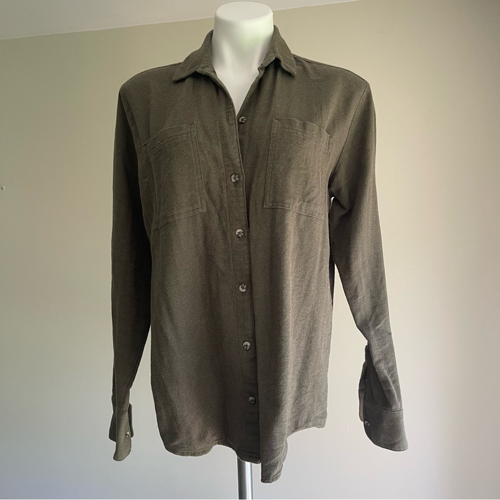Old Navy Forest Green Boyfriend Shirt